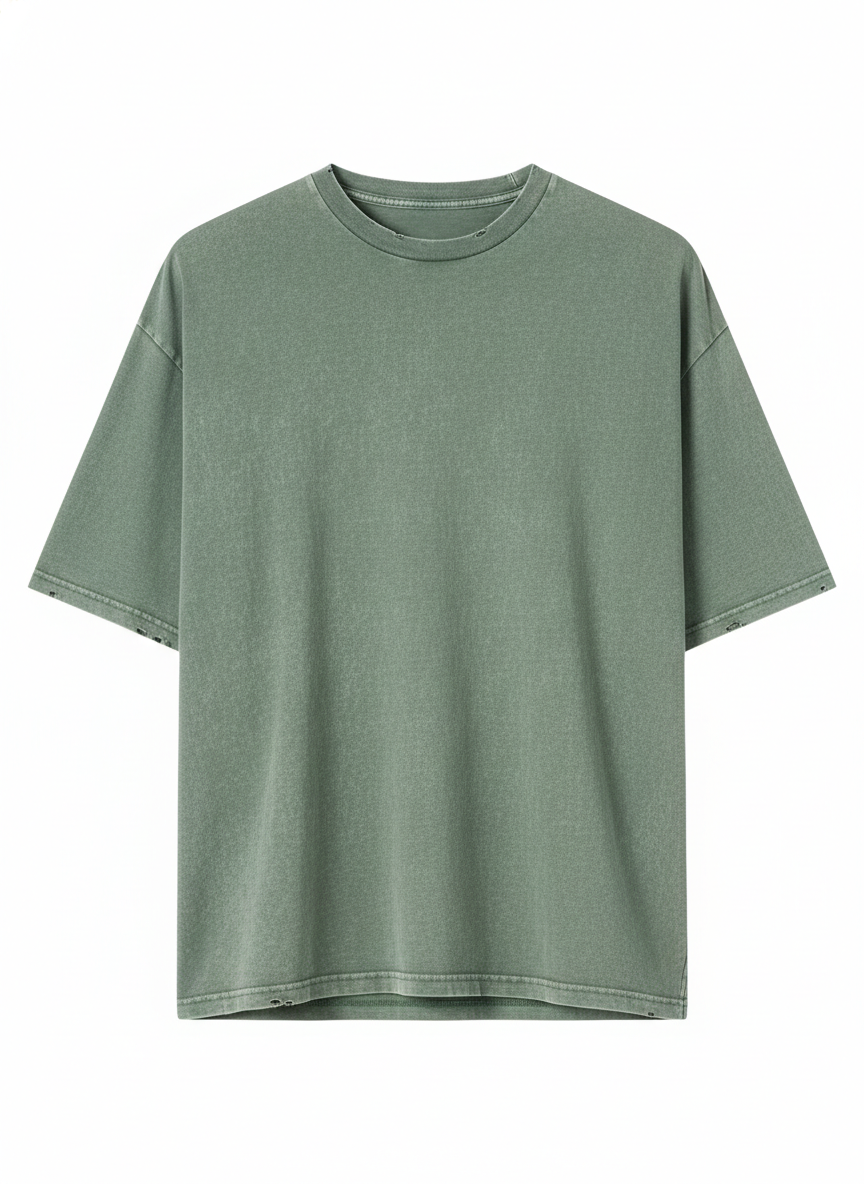 Sun Faded Distressed Edge Pigment Wash Tee