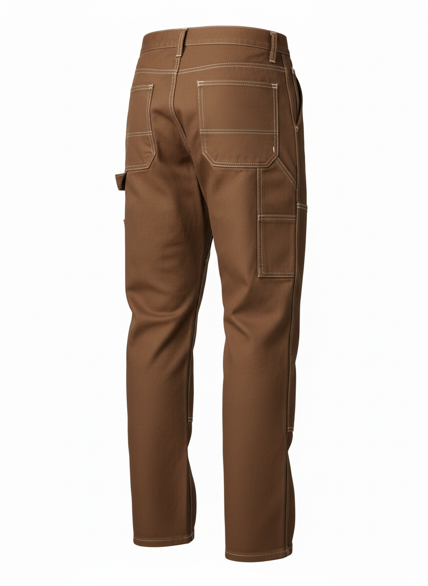 Carpenter Style Canvas Trousers With Hammer Loop
