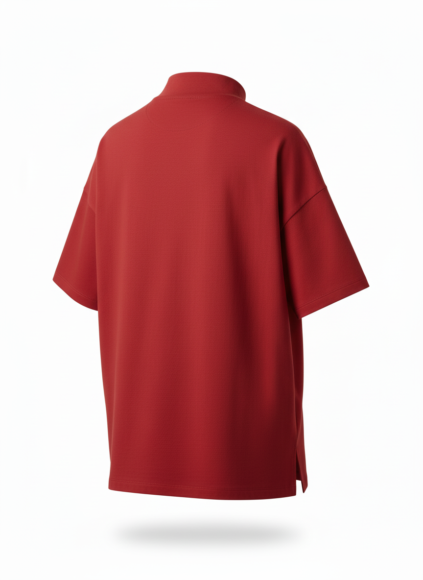 Mock Neck Dropped Shoulder Standard Fit Tee