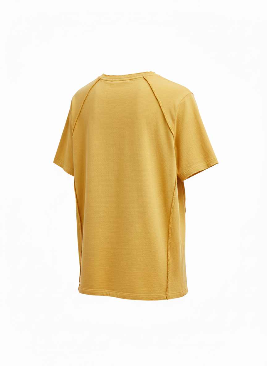 Inside Out Seam Detail Slub Tee Shirt
