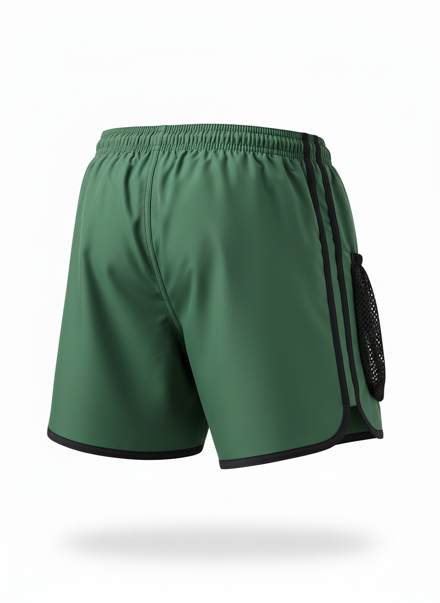 Utility Swim Trunks With Outer Mesh Pockets