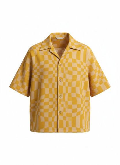 Checkerboard Warp Pattern Resort Style Shirt