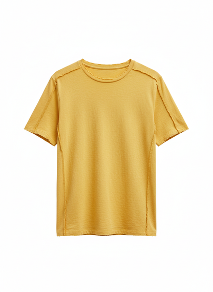Inside Out Seam Detail Slub Tee Shirt
