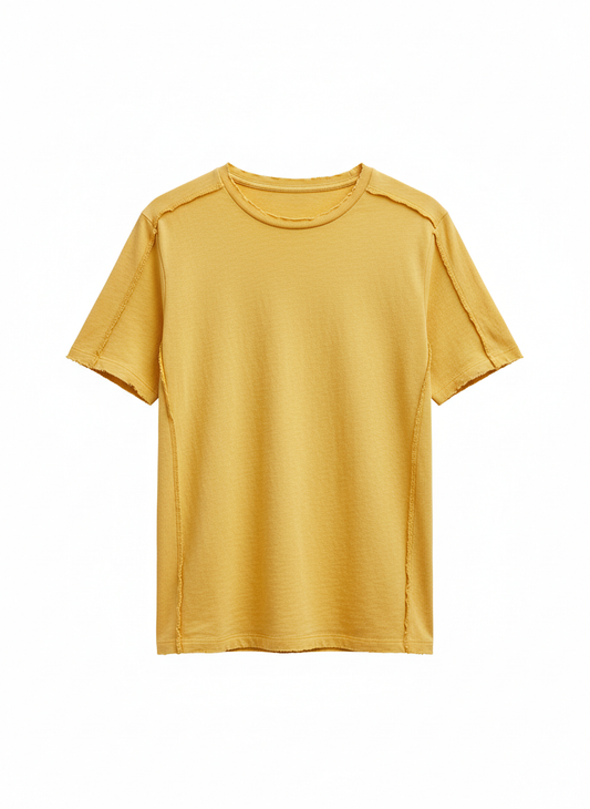 Inside Out Seam Detail Slub Tee Shirt