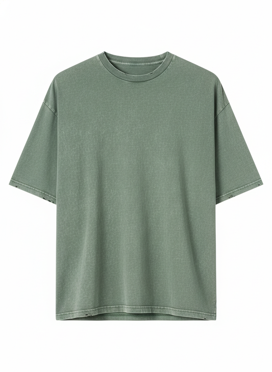 Sun Faded Distressed Edge Pigment Wash Tee