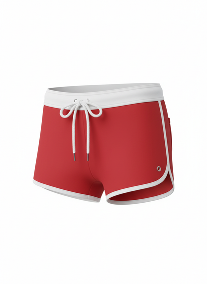 Retro High Cut Mesh Lined Swim Trunks