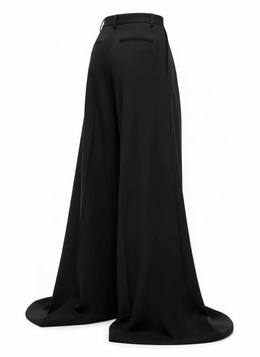 Double Pleat Oversized Wide Leg Puddle Trousers