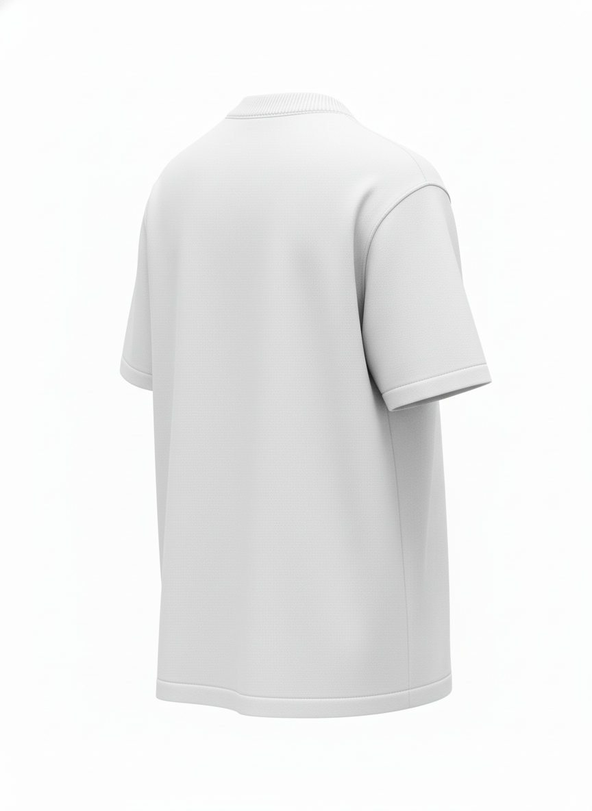 Contrast Ribbed Edge Heavy Knit Pocket Tee