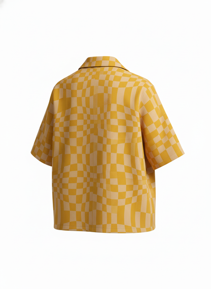 Checkerboard Warp Pattern Resort Style Shirt